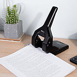 Дырокол мощный DELI EXCEED, черный, до 60 листов, с форматной линейкой, металлический, фото 5