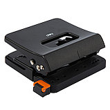 Дырокол энергосберегающий DELI EXPERT, черный, до 25 листов, с форматной линейкой, металл, фото 3