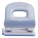 Дырокол DELI PRO, голубой, до 40 листов, с форматной линейкой, металлический, фото 3