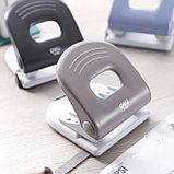 Дырокол DELI PRO, серый, до 40 листов, с форматной линейкой, металлический, фото 2