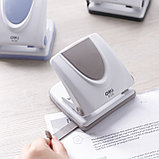 Дырокол DELI PRO, черно-белый, до 20 листов, с форматной линейкой, с фиксатором, металлический, фото 5