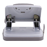 Дырокол DELI PRO, черно-белый, до 20 листов, с форматной линейкой, с фиксатором, металлический, фото 4