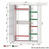 Шкаф-купе Лагуна (1,85м) ШК-05-02 КОРТЕС Берёза / Дуб сонома, Правая консоль, фото 2