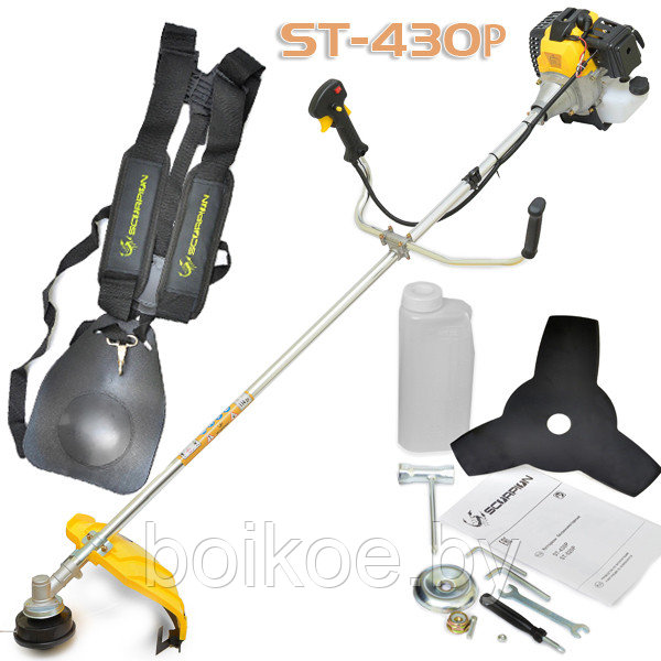 Триммер бензиновый (мотокоса) Scorpion ST-430P (2.9 л.с., нож, легкий старт)