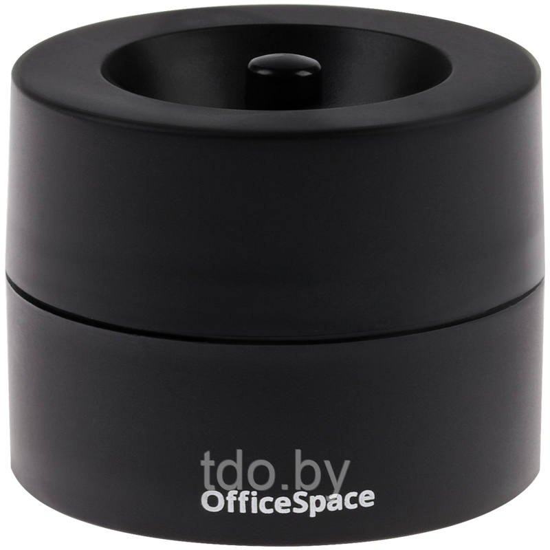 Скрепочница магнитная OfficeSpace, без скрепок, черная, картонная коробка
