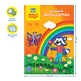 Цветная бумага офсетная А4, Мульти-Пульти, двустор., 16л., 16цв., в папке, "Приключения Енота", фото 3