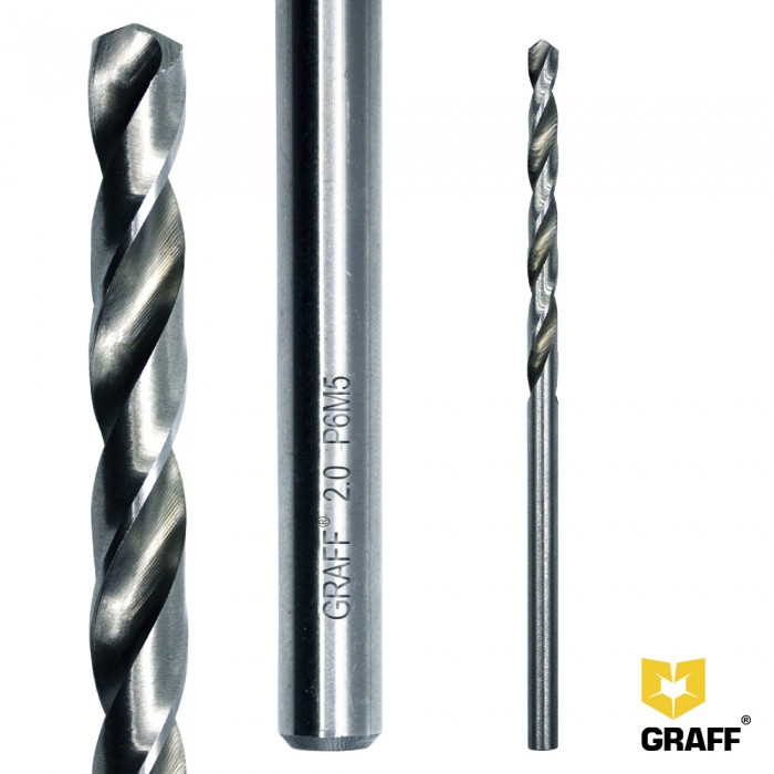 Сверло по металлу 2,0 мм Р6М5 GRAFF