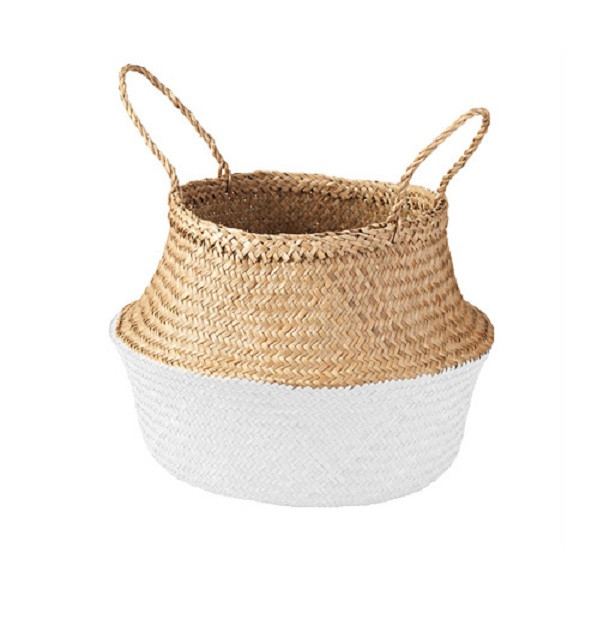 IKEA/ КРАЛЛИГ корзина, 25 см, водоросли/белый