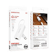Адаптер DH7 Type-C в RJ45 интернет 100 Mbps белый Borofone
