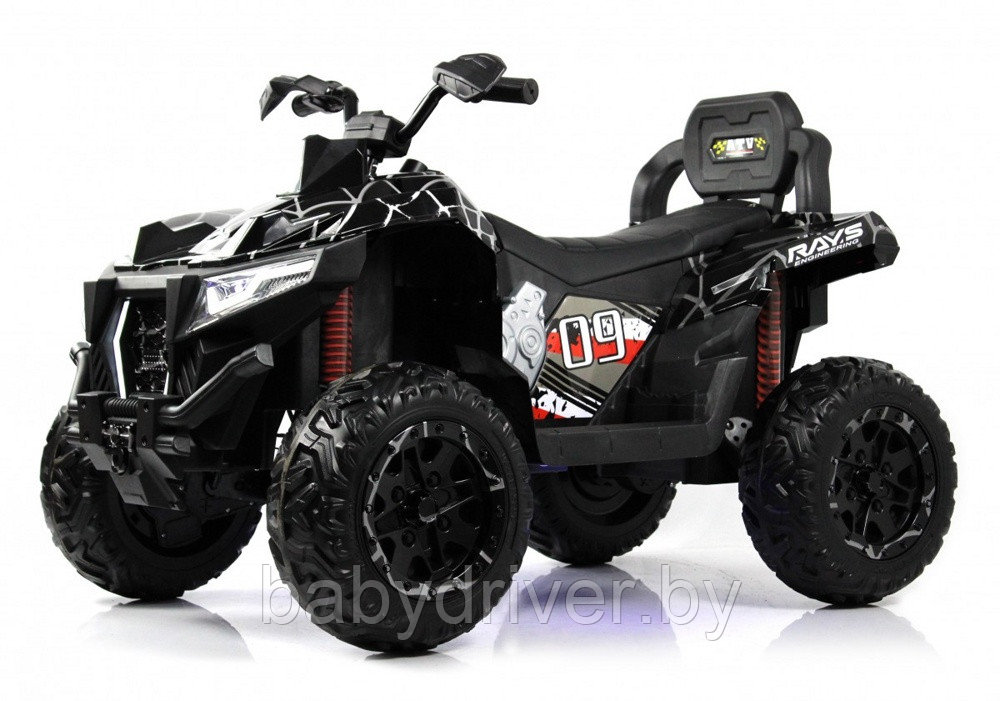 Детский электроквадроцикл RiverToys X999XX (черный спайдер) 4WD Полноприводный