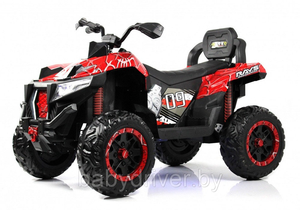 Детский электроквадроцикл RiverToys X999XX (красный спайдер) 4WD Полноприводный