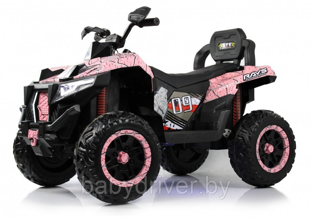 Детский электроквадроцикл RiverToys X999XX (розовый спайдер) 4WD Полноприводный