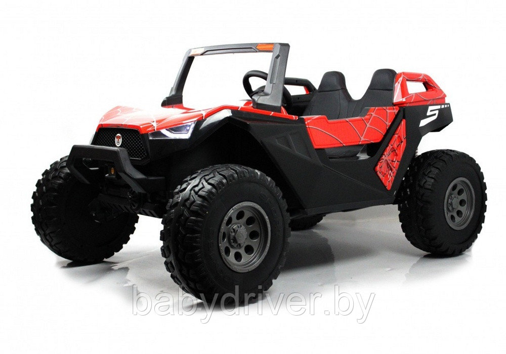 Детский электромобиль RiverToys A707AA LUX 4WD (красный Spider) Кондиционер двухместный полноприводный
