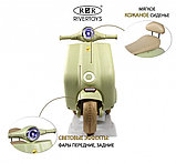 Детский электроскутер RiverToys K444PX-A (зелёный) сиденье эко-кожа+фонарь, фото 2