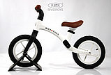 Детский беговел RiverToys HB-001 (белый) 12 дюймов, подсветка колёс, фото 2
