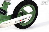 Детский беговел RiverToys HB-002 (зелёный) 12 дюймов, LED подсветка рамы, фото 3
