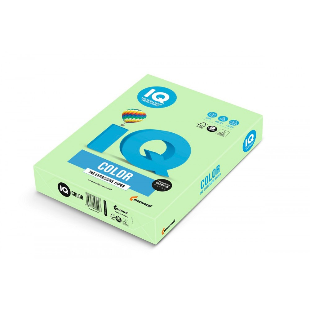Бумага IQ COLOR, зеленый, 80 г/м2, А4, 500л.