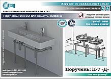 Поручень для умывальника П-7 "Д" (нижний с доп.опорами)