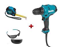 Дрель-шуруповерт MAKITA DF 0300 в кор. + АКЦИЯ рулетка и защитные очки