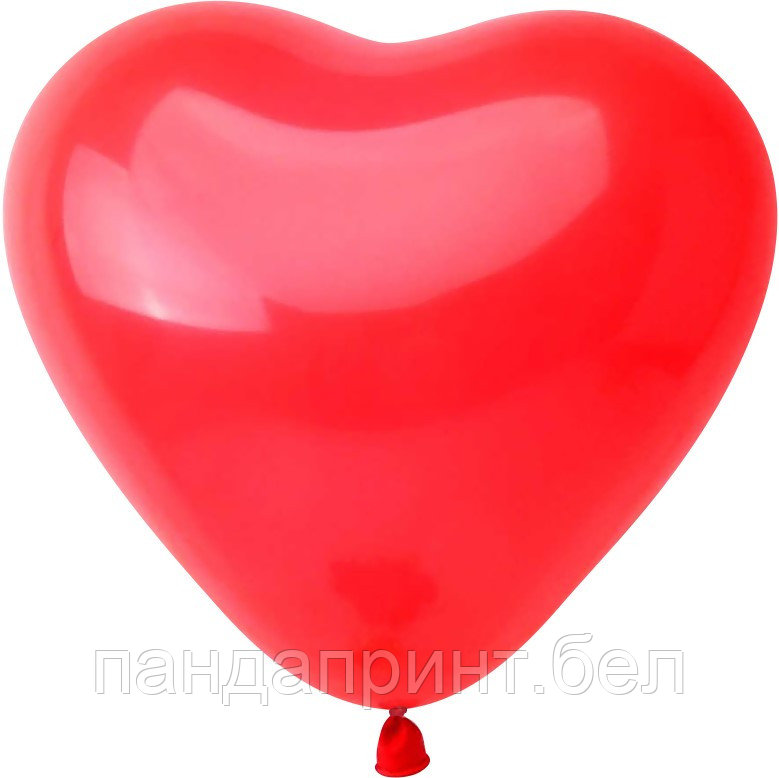 Шар Сердце, красный пастель (10"/25 см), 5 шт
