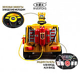Детский электромобиль RiverToys G001GG (жёлтый) с водометом на подъемнике, задним насосным огнетушителем, фото 2