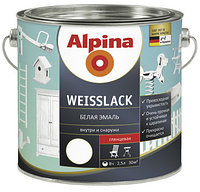 Alpina Aqua Weisslack. Водоразбавляемая белая эмаль для дерева и металла