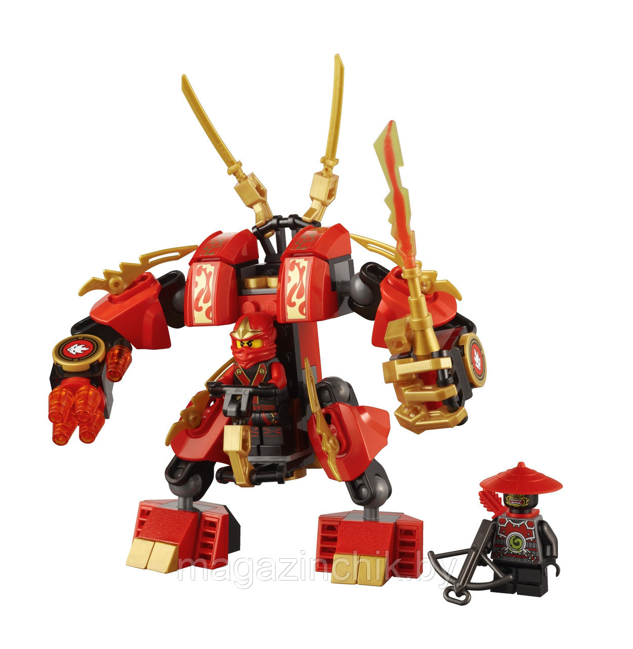 Конструктор Огненный робот Кая 9790 Ninjago, 105 дет Золотой Ниндзя аналог  Lego 70500