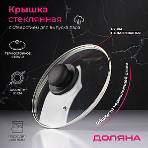 Крышка 20см Доляна нерж. обод, пласт. ручка 9293623