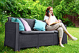 Диван трёхместный b:rattan Arizona, цвет антрацит/венге, фото 7