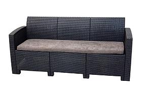 Диван трёхместный b:rattan Arizona, цвет антрацит/венге