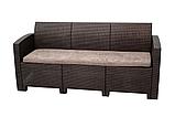 Диван трёхместный b:rattan Arizona, цвет антрацит/венге, фото 2