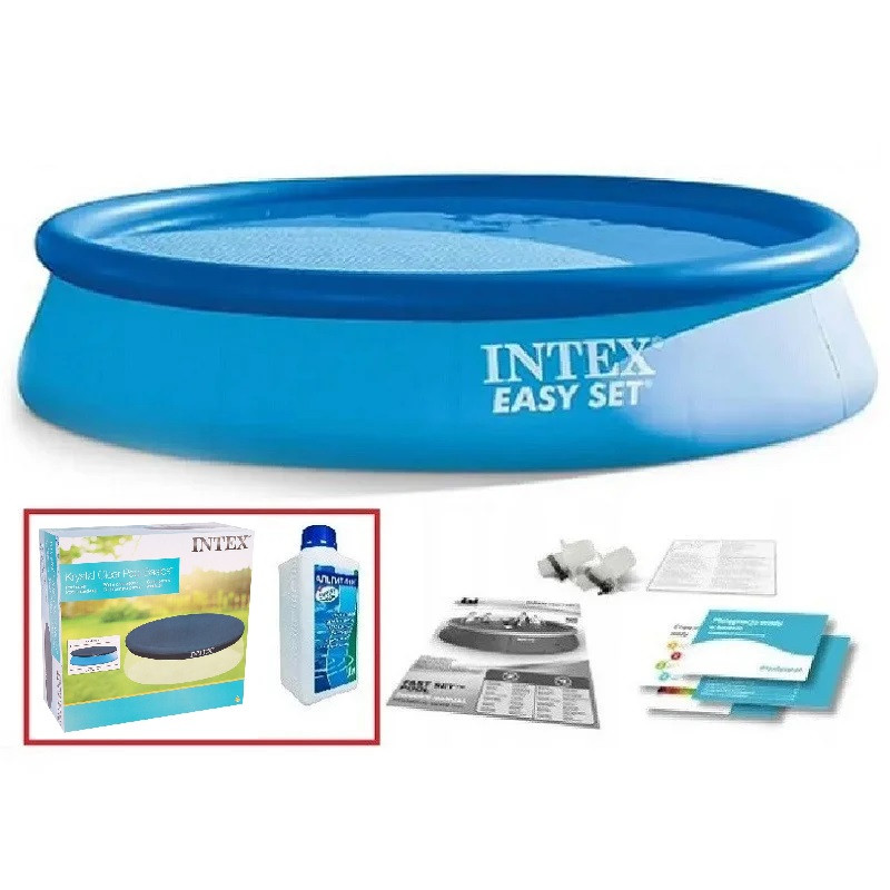 Набор!!! Надувной бассейн Intex easy set 305x76см, с тентом и альгитинн, арт. 28120 в наборе