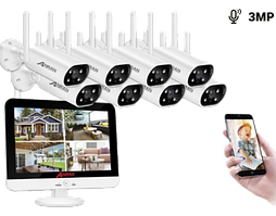 Комплект видеонаблюдения на 8 камер Anran Wi-Fi 3MP c 13" LCD монитором ARCCTV