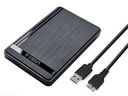 Внешний корпус - бокс SATA - MiniUSB - USB3.0 для жесткого диска SSD/HDD 2.5” ver.02, черный 556867