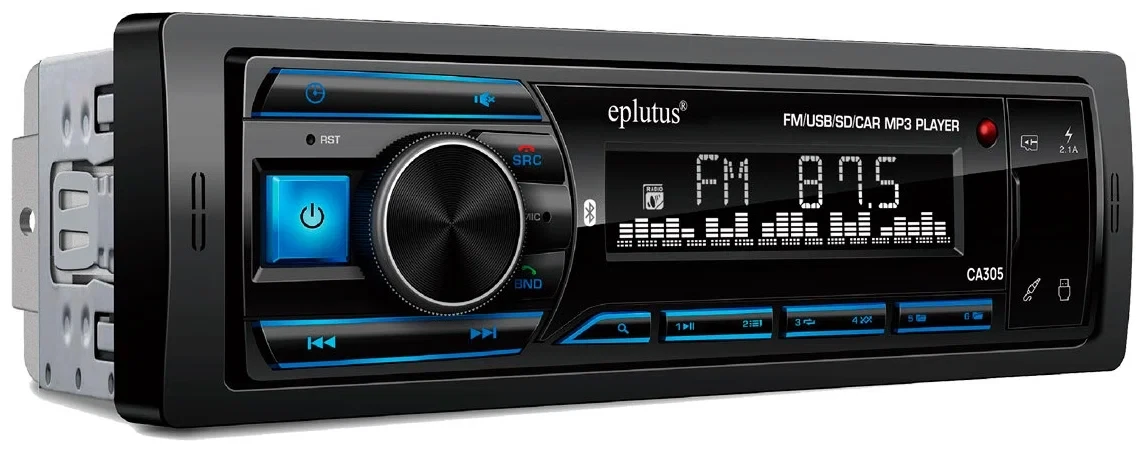 Автомагнитола с пультом Eplutus CA305 45Wx4, 2xUSB, AUX, Bluetooth 5.0