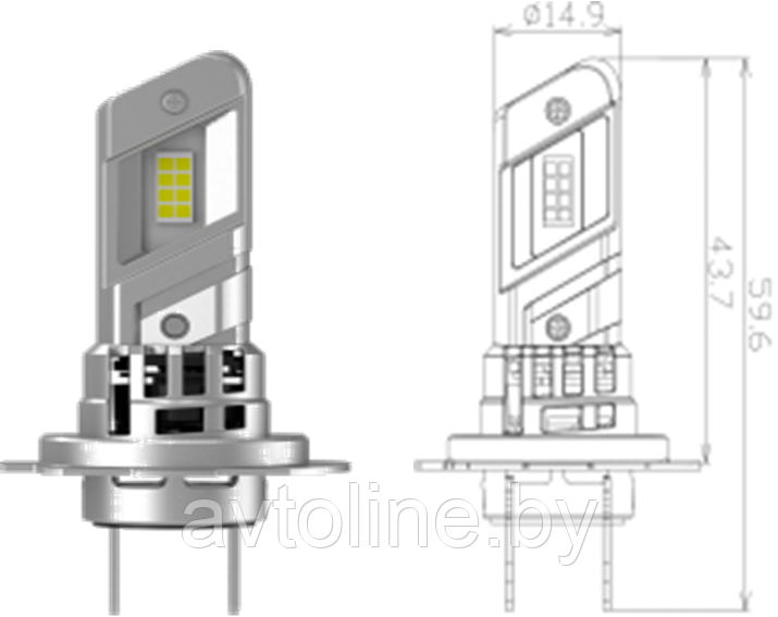 Лампа светодиодная H7 RUNOAUTO серия JUST 9-16 V (к-т 2шт) 00696RA