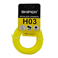Леска SKIPER H03 (ф 2.4 мм х 15 м кругл. сеч., желт.)