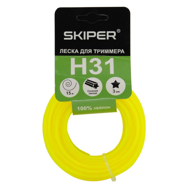 Леска SKIPER H31 (ф 3.0 мм х 15 м "звездочка", желт.)
