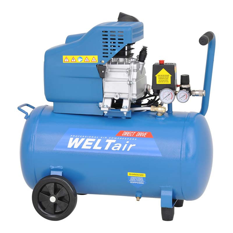 Воздушный компрессор WELT AR50LT (до 260 л/мин, 8 атм, 50 л, 230 В, 1.80 кВт), фото 1