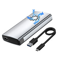 Внешний корпус - бокс для жесткого диска SSD M.2 NVMe 9210 - USB-C/USB-A с активным охлаждением, 10Gbps,