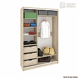 Шкаф-купе СЕНАТОР ШК10-45 (1,45М ) (ГЛ.450ММ.) геометрия, ДСП+Зеркало+ДСП, Белый / Берёза КОРТЕКС, фото 3