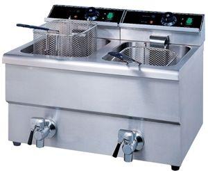 ФРИТЮРНИЦА HURAKAN HKN-FT1212N с краном для слива (580x485x450мм, 220В, 6,5 кВт, 17,6 кг, две ванны по 12л)