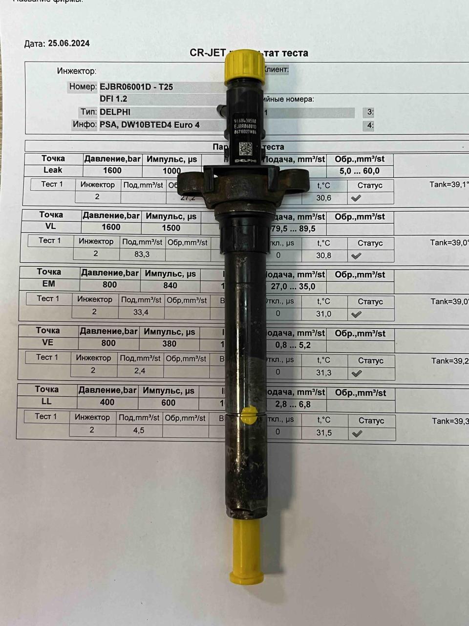 Форсунка б/у Delphi EJBR03801D R06001D Пежо Ситроен 2.0 HDI
