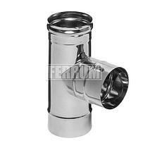 Тройник Ferrum 90° Д.120 мм (AISI 430/0,8мм) нержавеющая сталь
