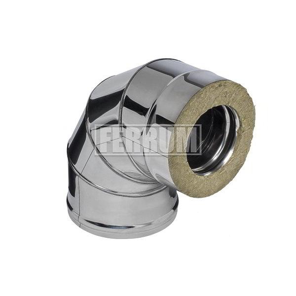 Сэндвич-колено (отвод) Ferrum 90° Д.150х250 мм (AISI 430/0,8мм) нержавеющая сталь
