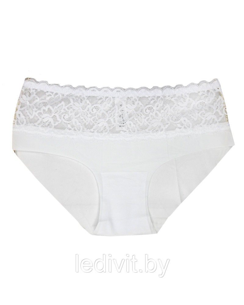Трусы женские слипы бесшовные с кружевом