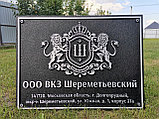 Табличка для организации на заказ из металла. Ручная работа, бронза или алюминий, фото 10