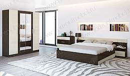 Спальня Леси - Комплект 1 - Венге/Дуб молочный (Горизонт)