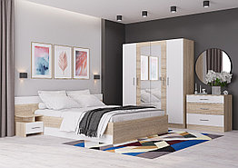 Спальня Леси - Комплект 5 - Сонома/Белый (Горизонт)