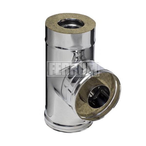 Сэндвич-тройник Ferrum 90° Д.110х200 мм (AISI 430/0,8мм) нержавеющая сталь